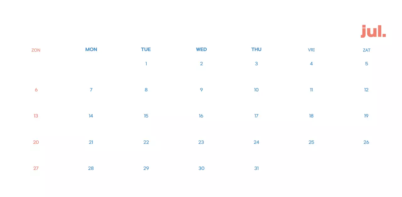 Zakelijke kalender met leuke illustraties