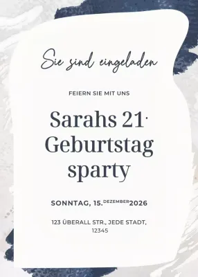 Marineblau Elegante Geburtstagseinladung