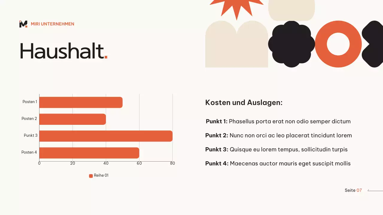 Orange-beige moderner Marketingplan geometrisch