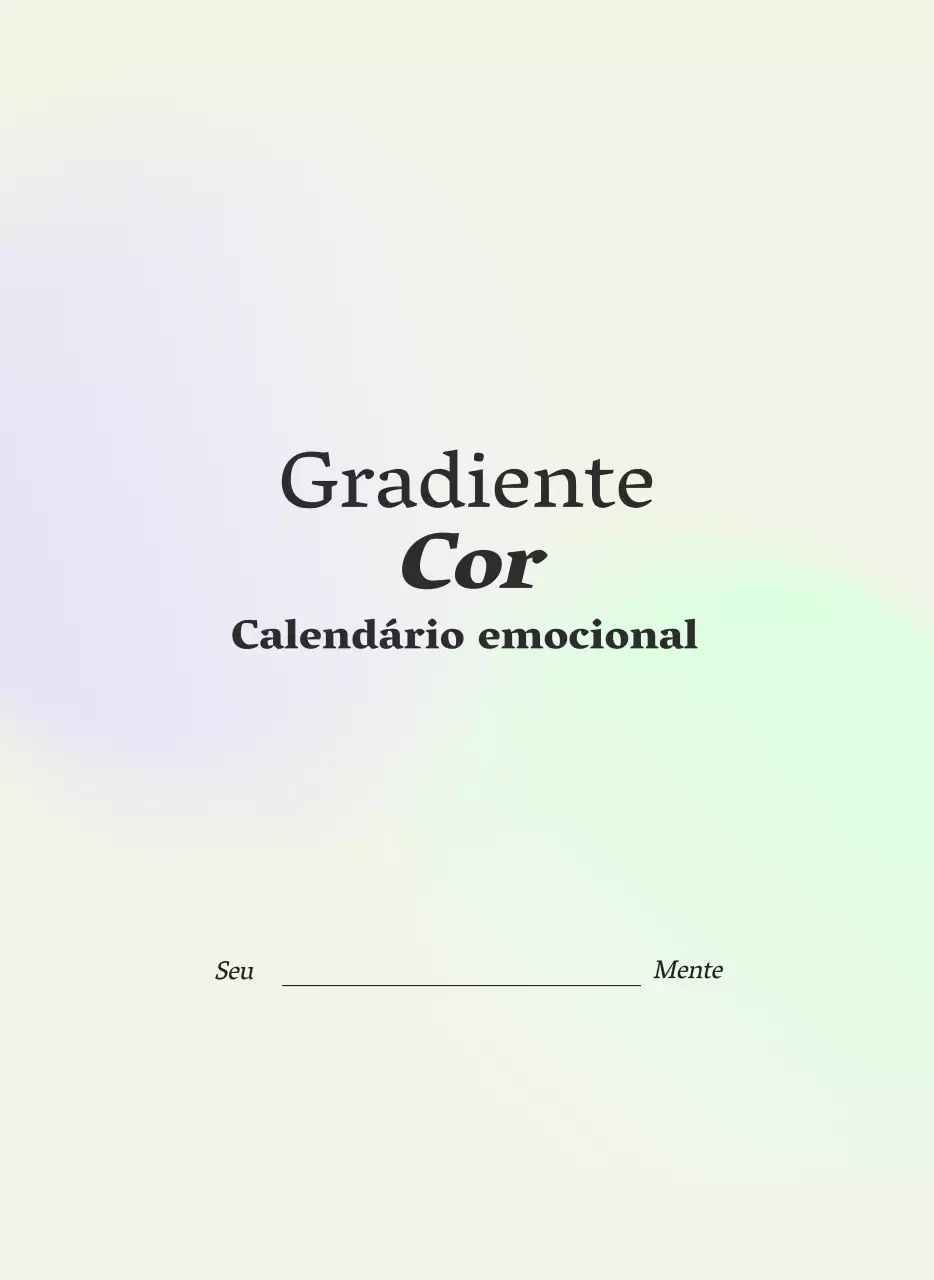 Calendário minimalista em gradiente