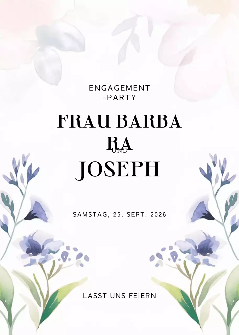 Weiß Elegante Verlobungseinladung