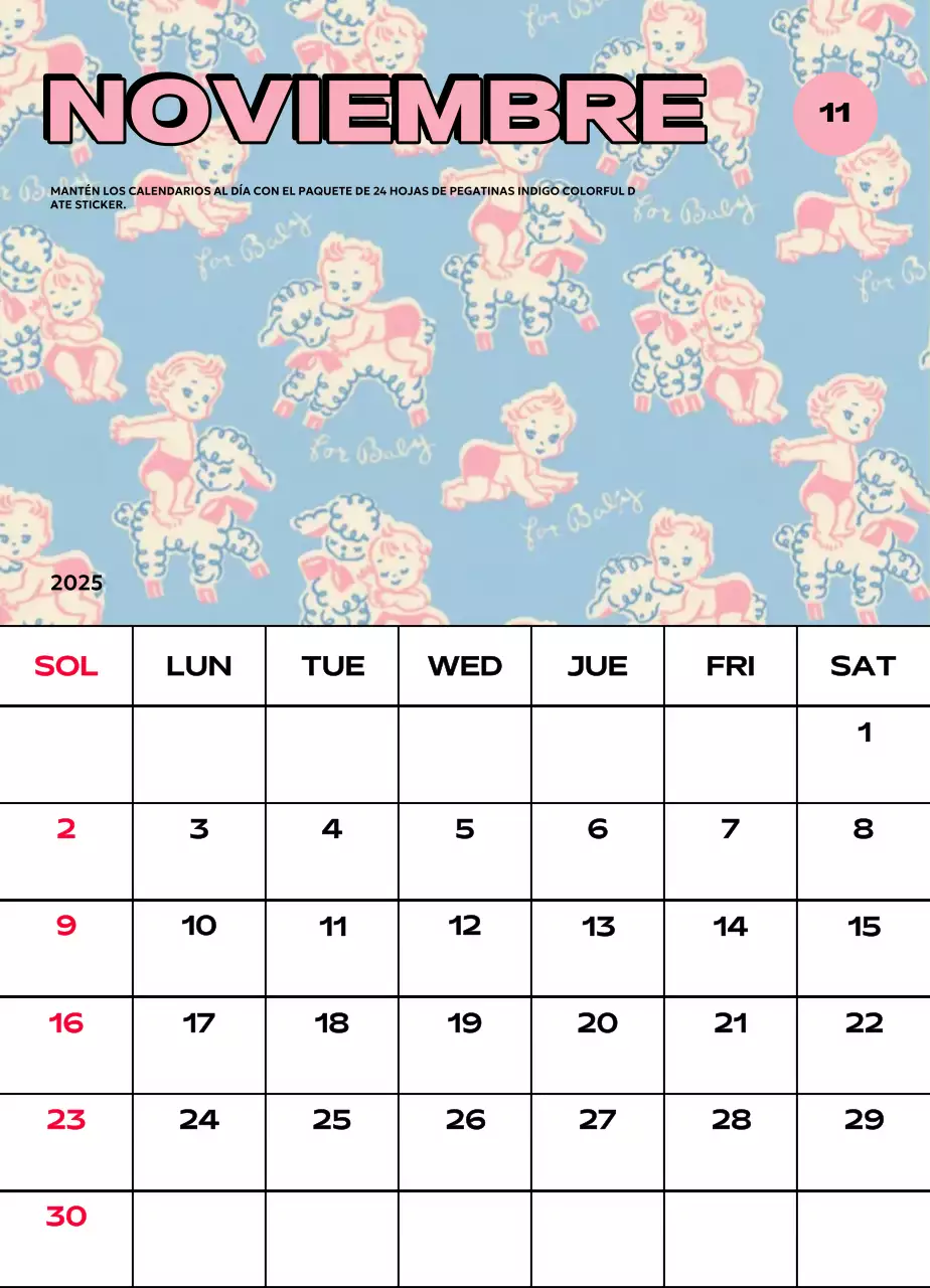 Coloridos calendarios con diversas ilustraciones retro