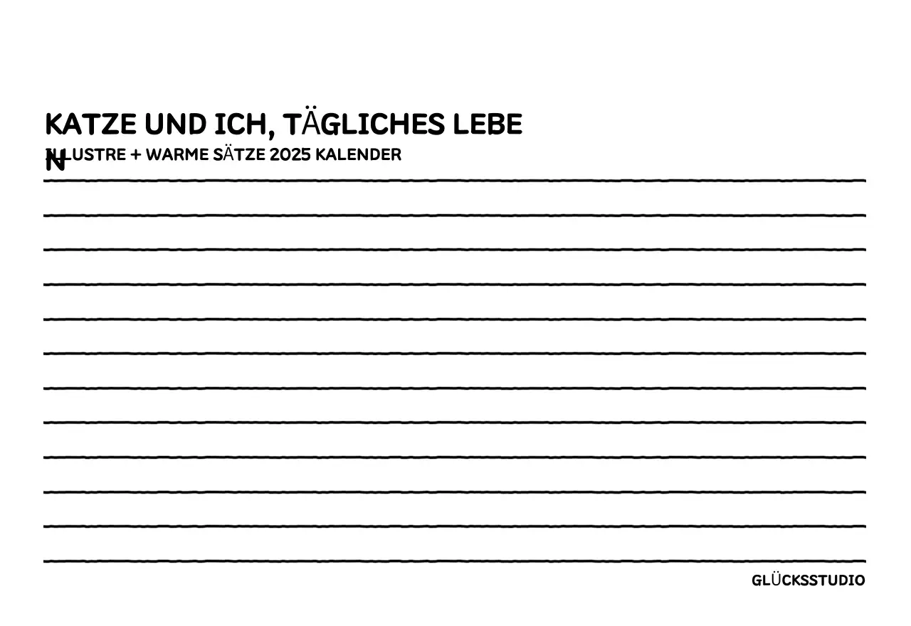 Illustrierter Kalender mit schönem Linienstil