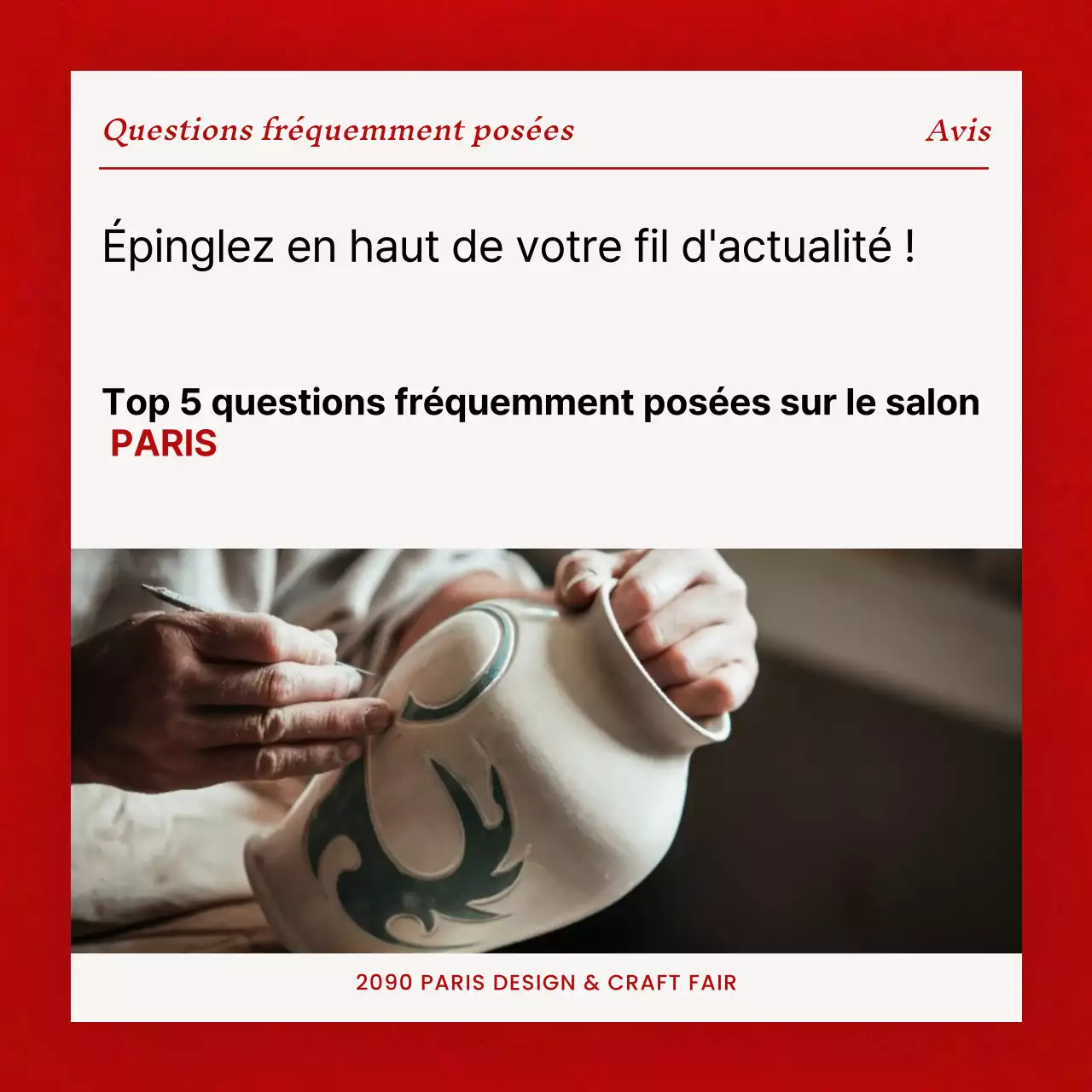 Annonces soignées de questions et réponses en rouge et blanc