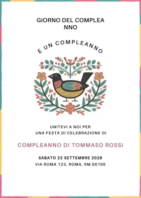 Invito di compleanno rustico e colorato