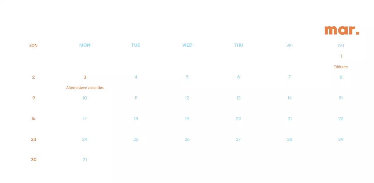 Zakelijke kalender met leuke illustraties