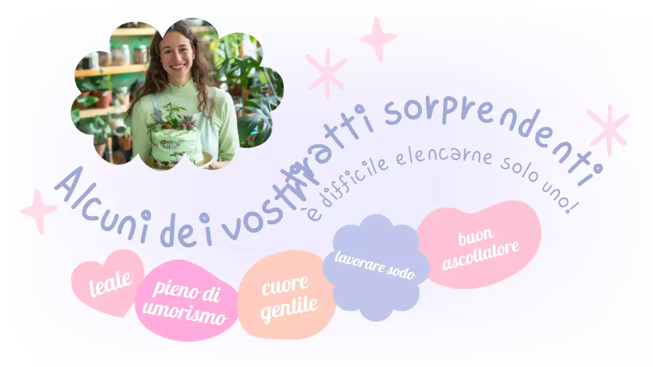 Presentazione di compleanno con scarabocchi carini pastello