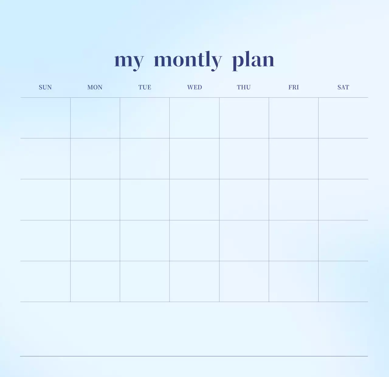 Gradient Minimalist Calendar