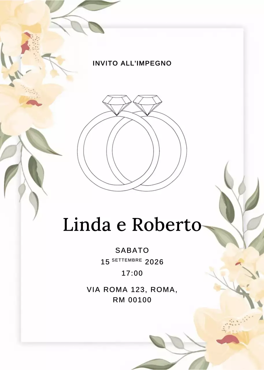 Invito di fidanzamento elegante beige