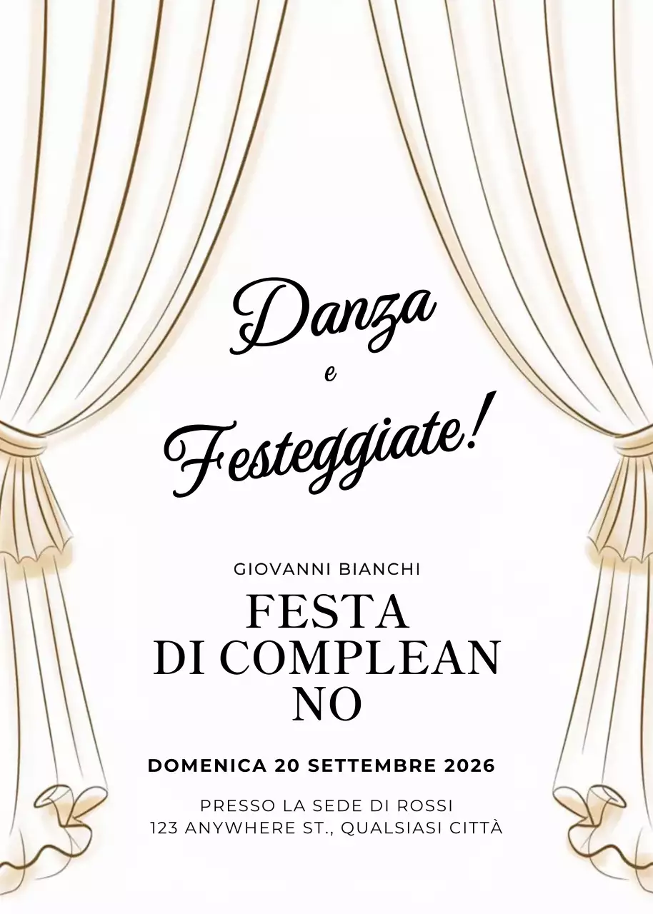 Invito di compleanno elegante bianco