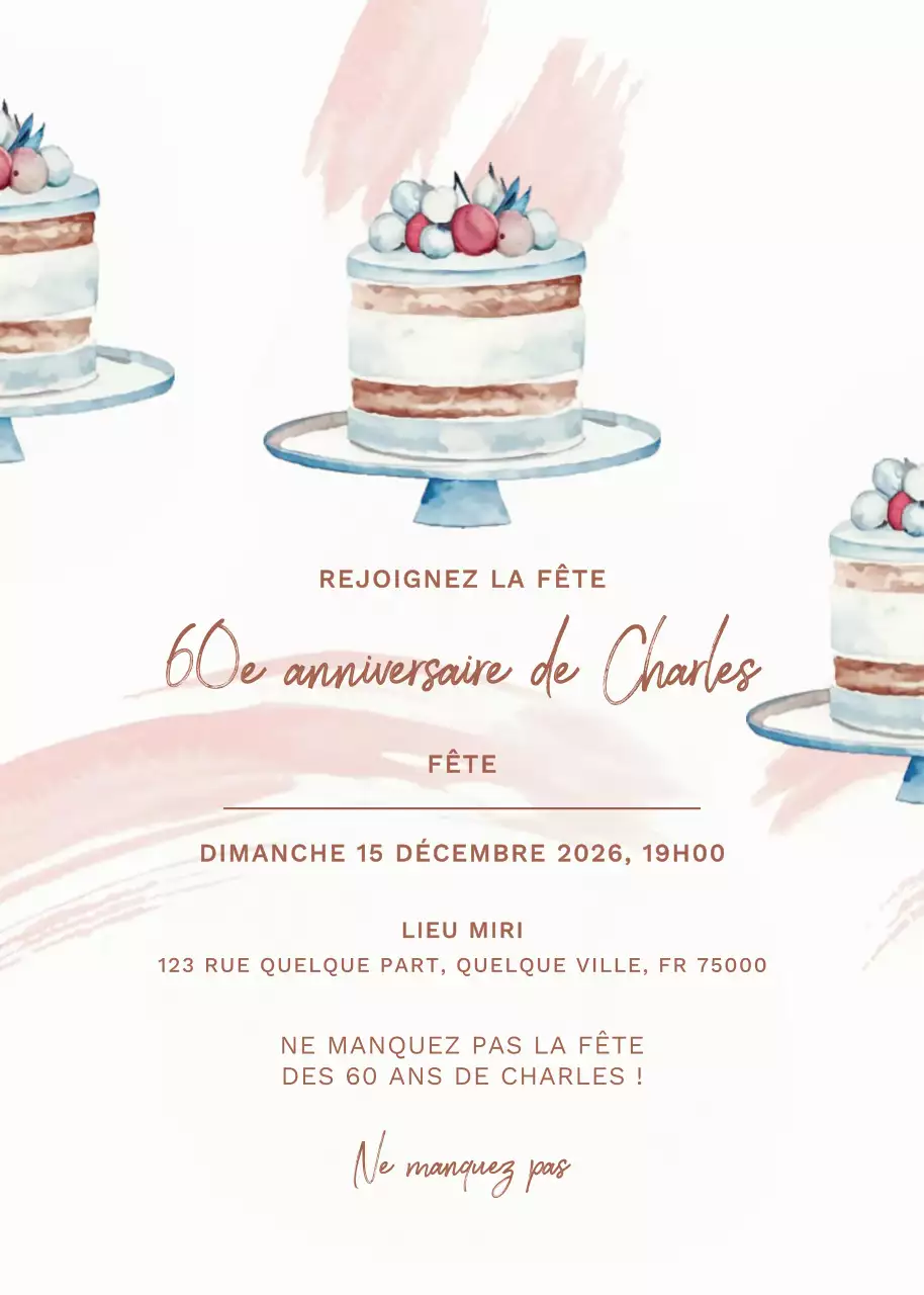 Beige Elegant Birthday Invitation