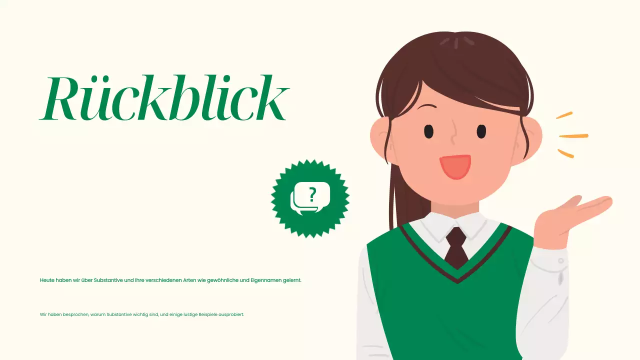 Beige Einfache Grammatik und Nomen Präsentation