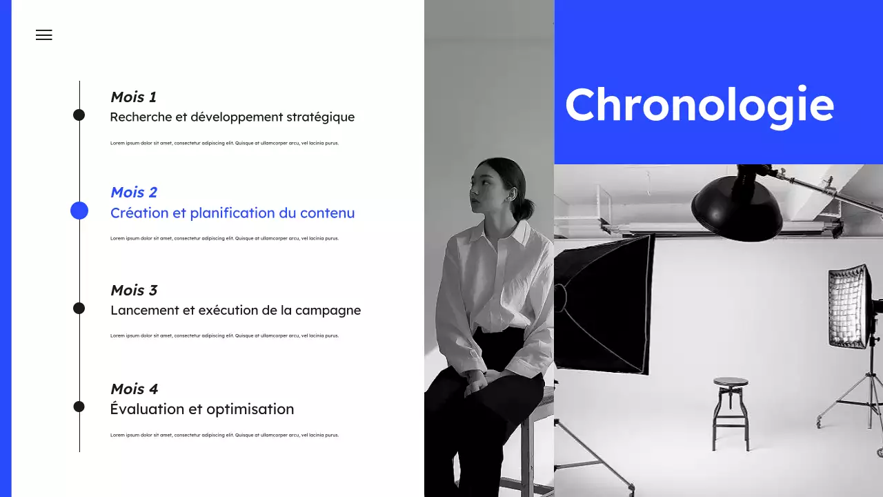 Présentation d'un plan de marketing simple et bleu