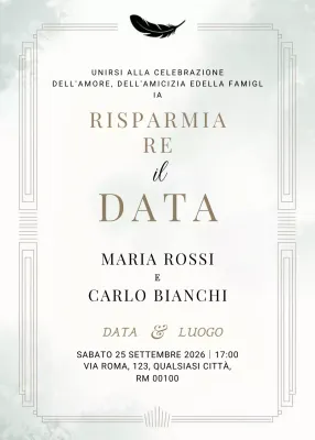 invito di nozze elegante beige