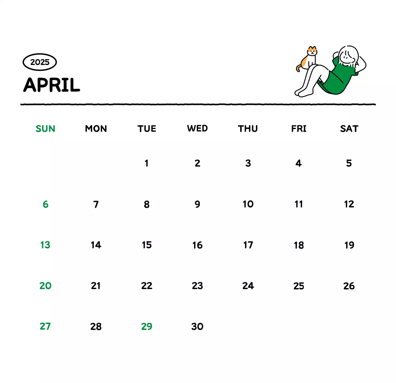 可愛らしい禅風イラストカレンダーカレンダー