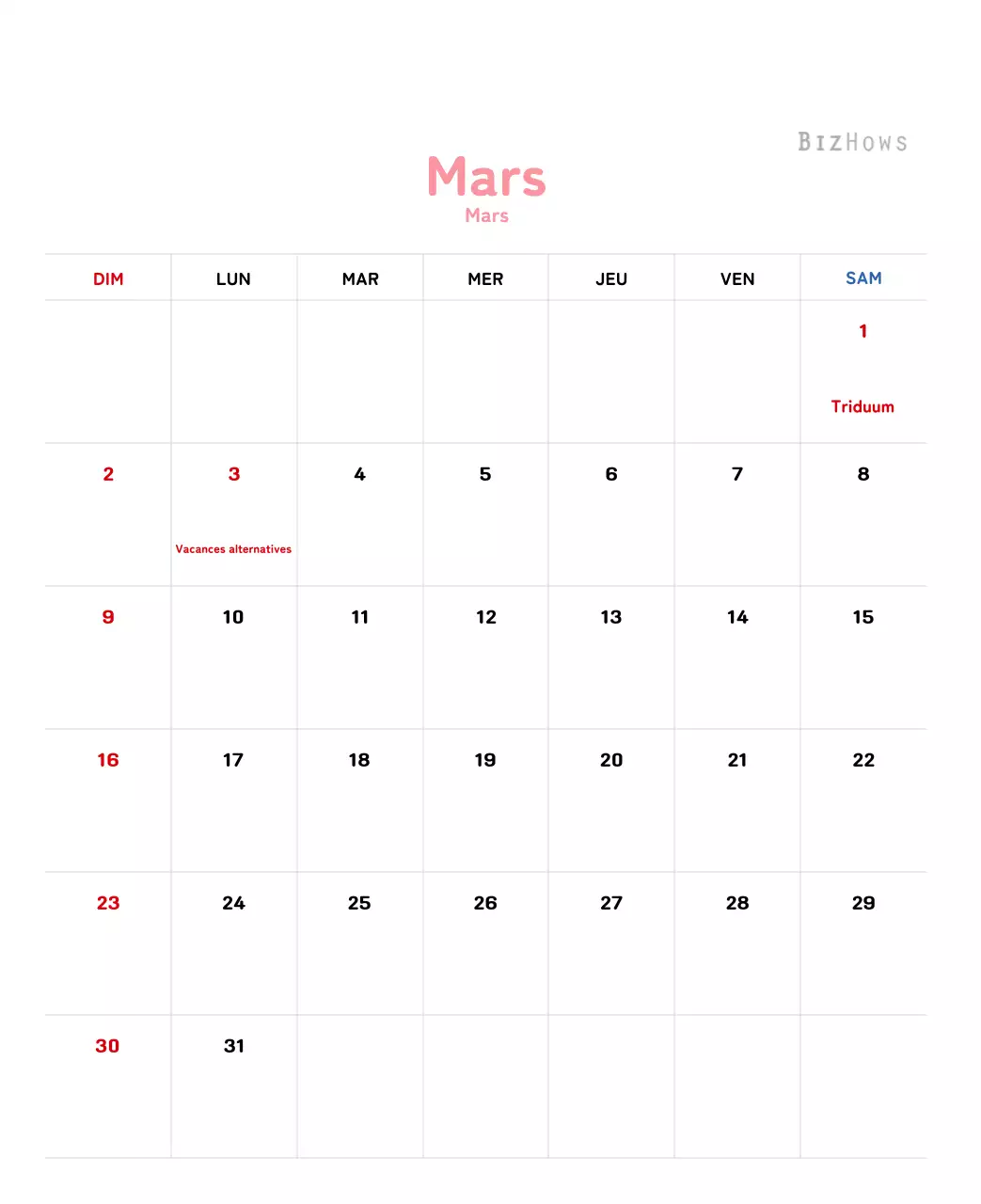 Calendrier du Nouvel An avec illustrations chaleureuses