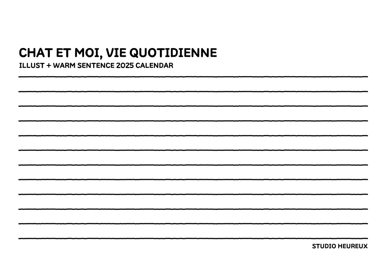 Calendrier illustré avec un joli style de lignes
