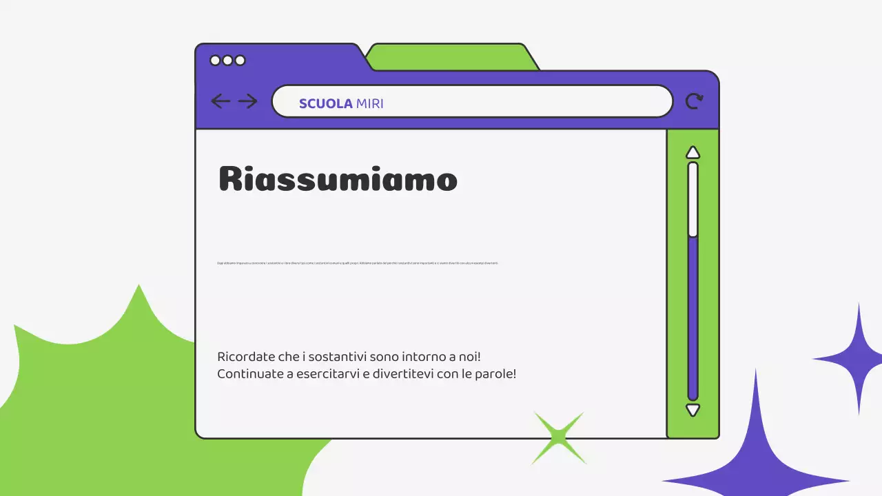 Beige Verde Illustrazione Materiale di classe Presentazione grammaticale