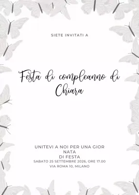 invito di compleanno elegante bianco