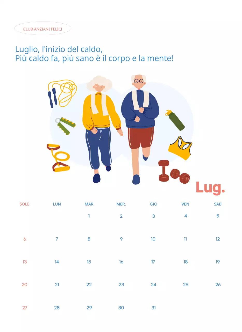 Calendario aziendale con simpatiche illustrazioni