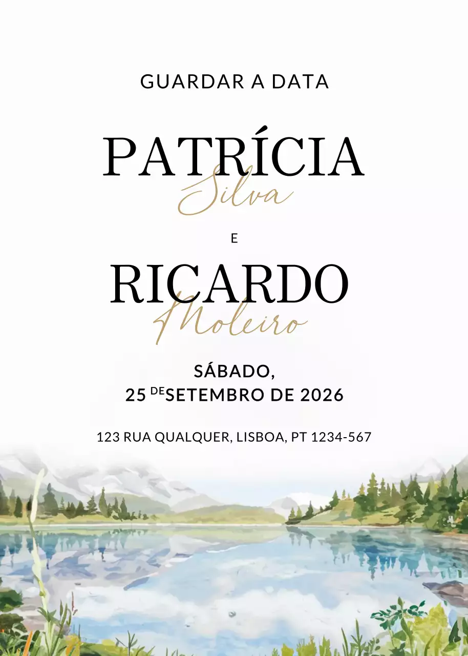 Convite de casamento branco e elegante