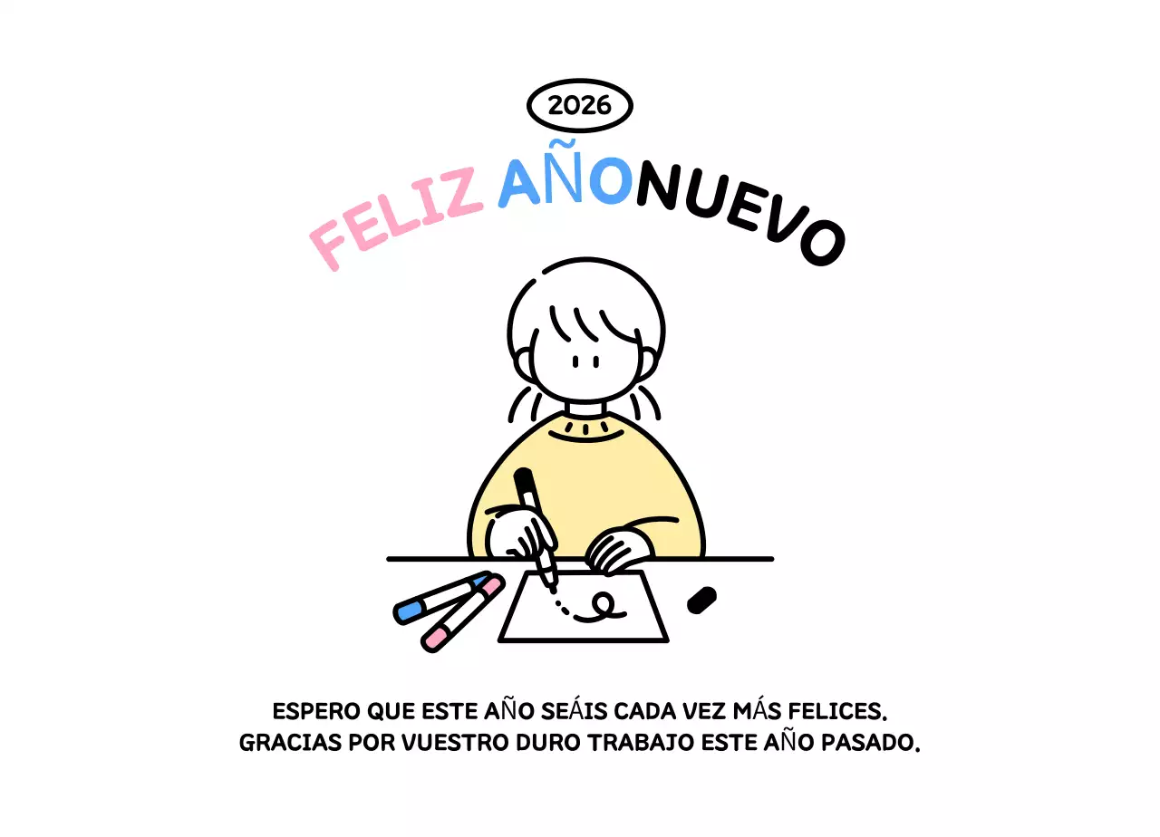 Calendario ilustrado con un bonito estilo de líneas