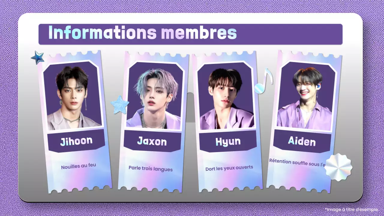Informations sur les idoles de la K-pop à la mode violette