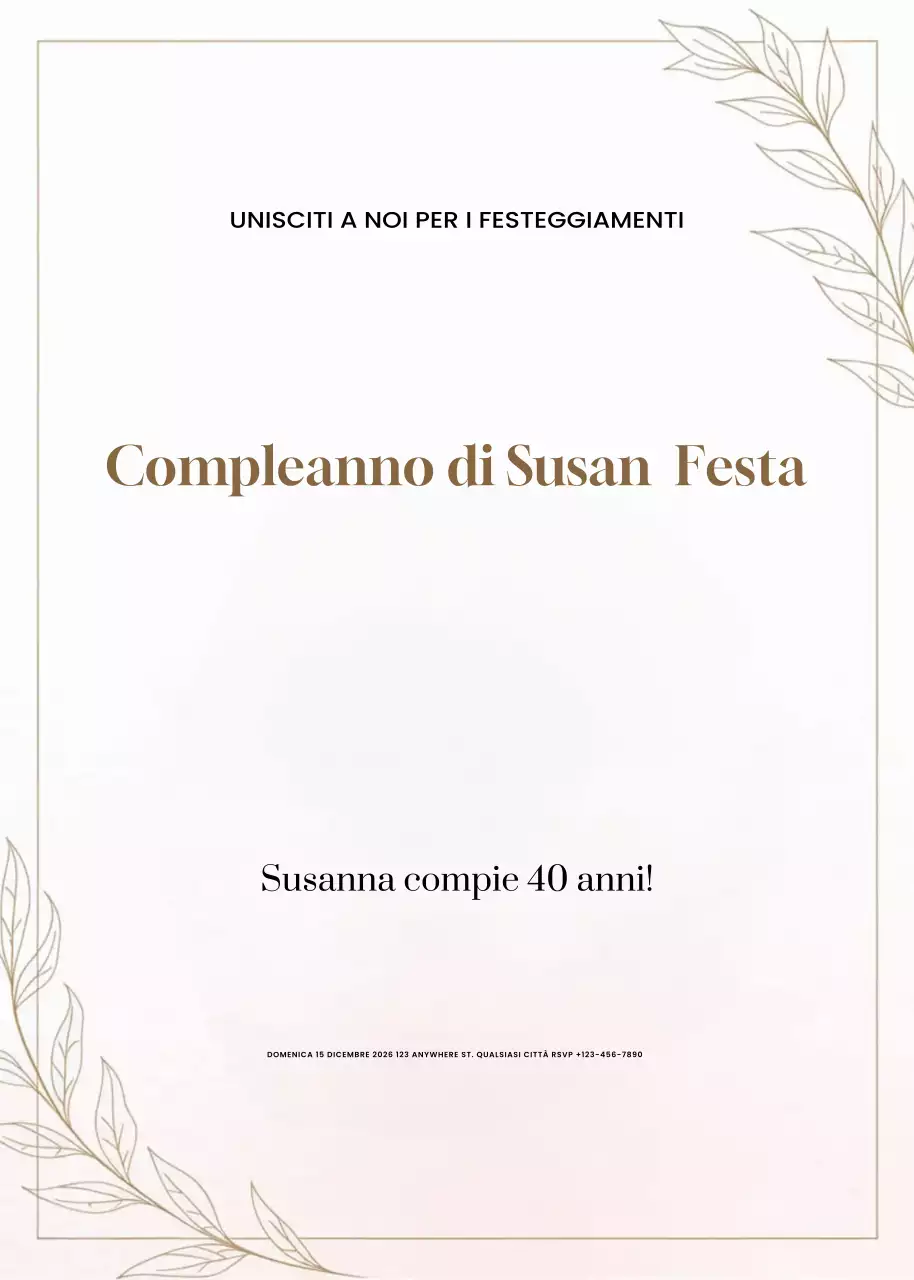 invito di compleanno minimalista beige