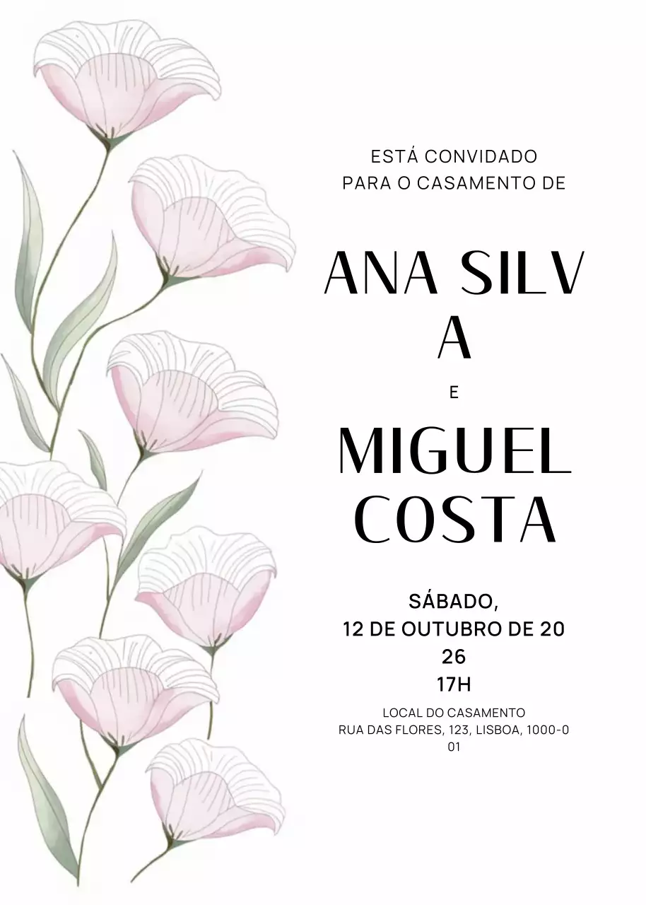 convite de casamento branco e elegante