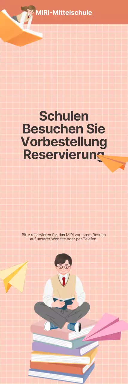 Ordentlicher orangefarbener Vorankündigungszettel für Schulbesuche