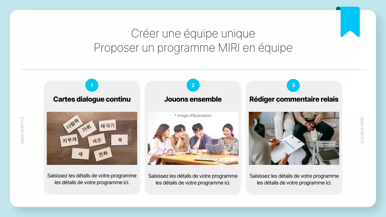 Proposition d'atelier simple bleu clair