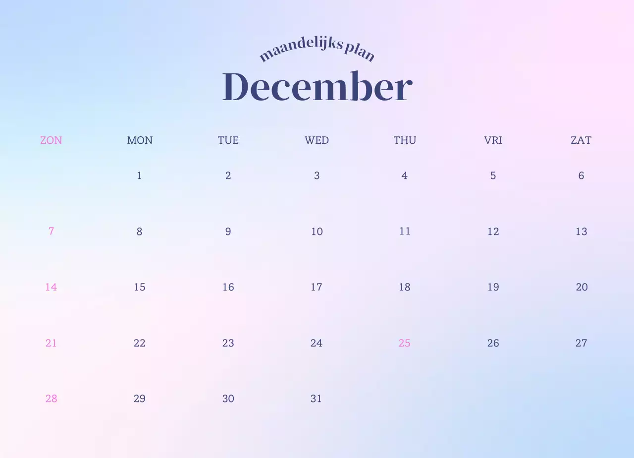 Verloop Minimalistische Emotie Kalender