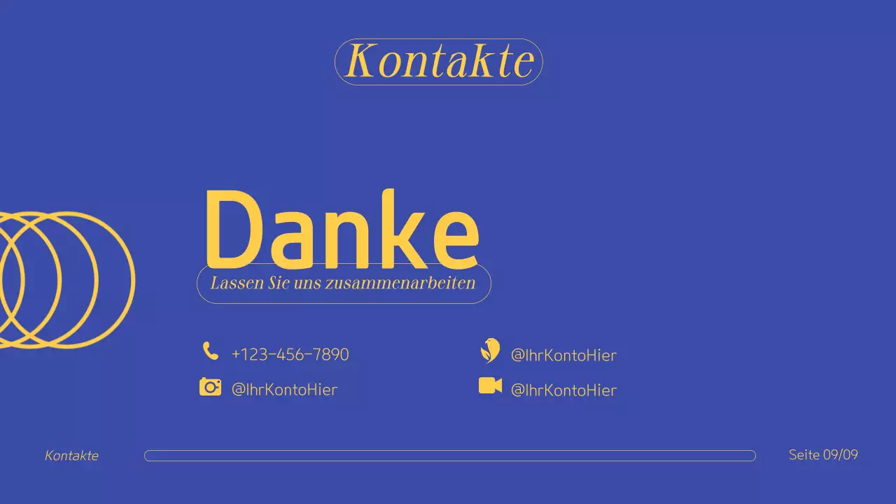 Blau-Gelb Professionelle kreative Portfolio-Präsentation