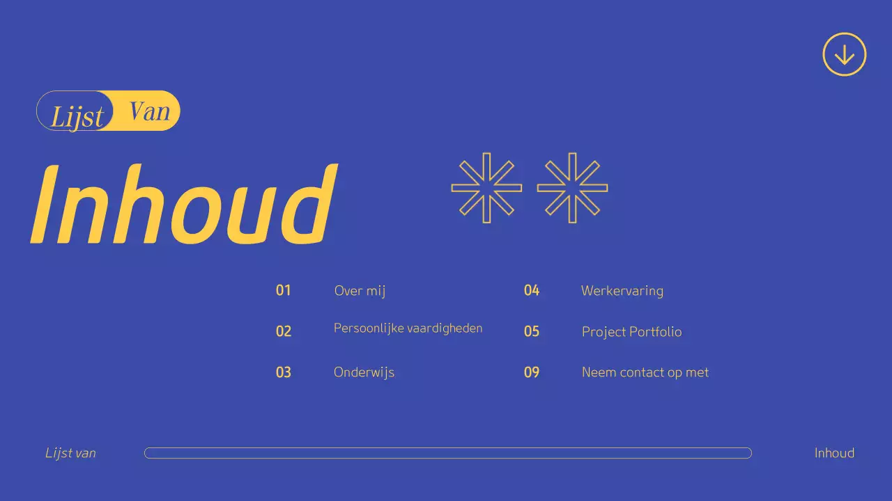 Blauw Geel Professionele Creatieve Portfolio Presentatie