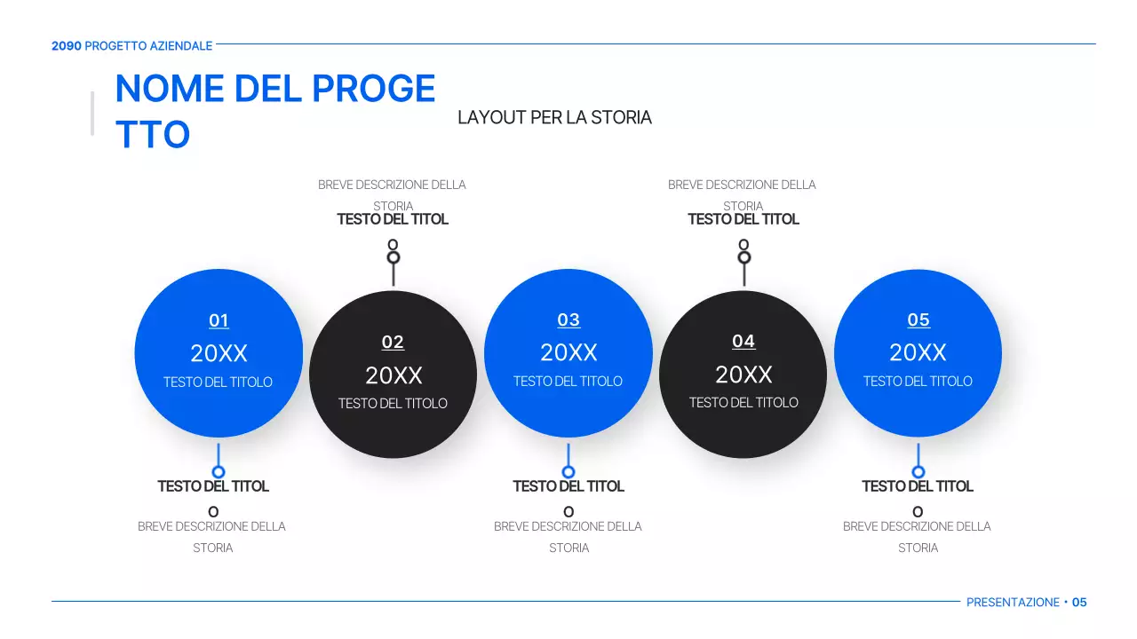 Un semplice piano aziendale globale in bianco e blu