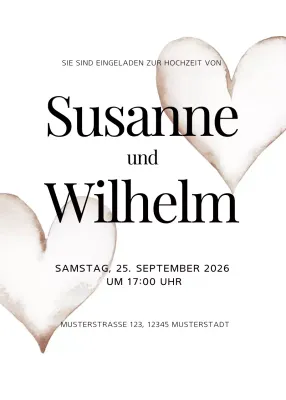 Beige Einfache Hochzeitseinladung