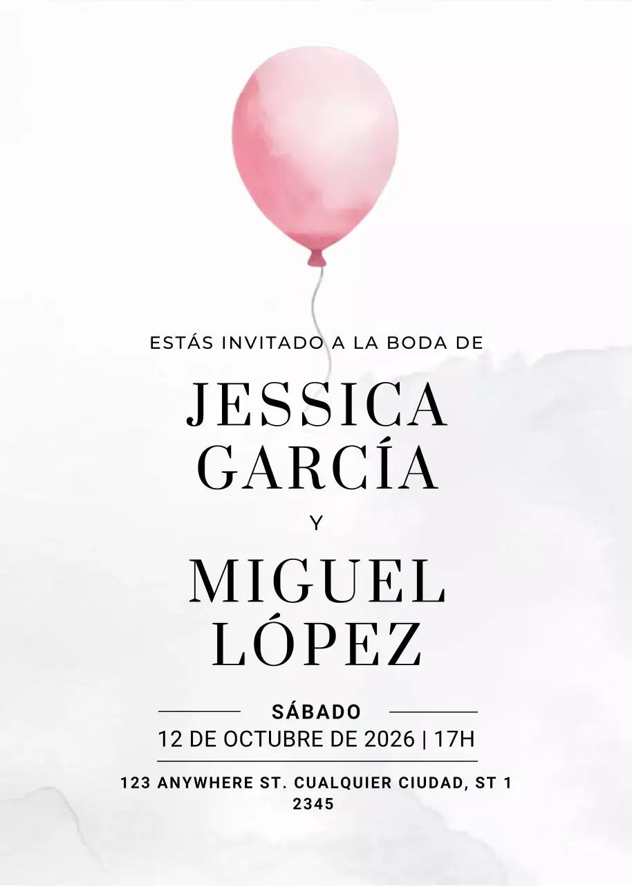 invitación de boda elegante rosa