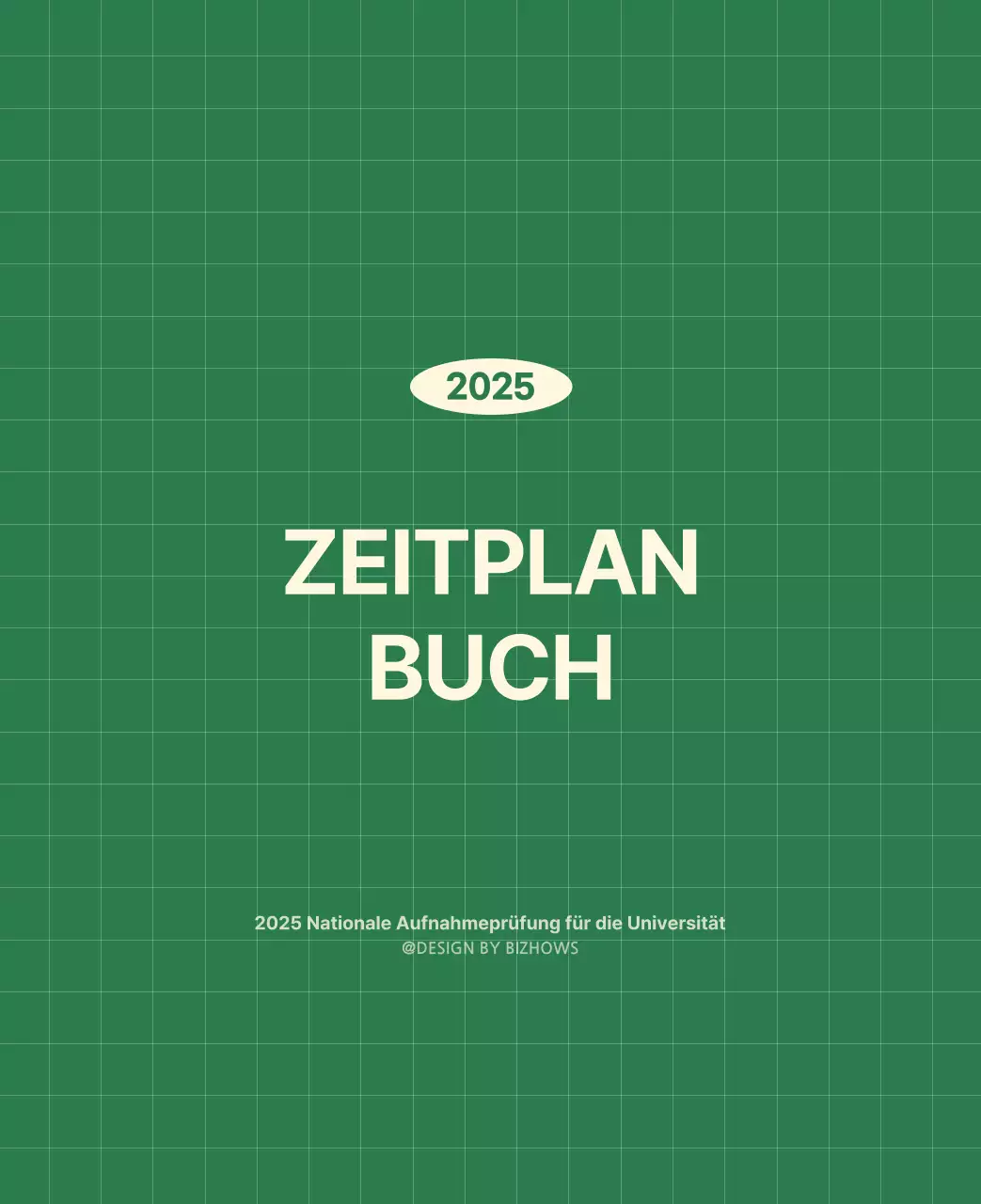 SAT D-Day Notizblock Konzept Wandkalender in grün und hellgelb