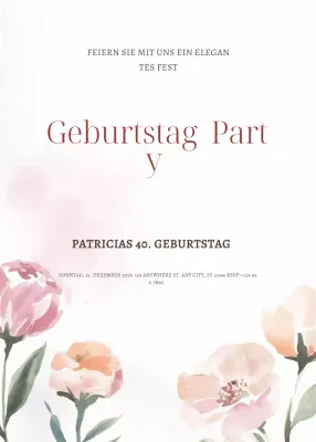 rosa elegante Geburtstagseinladung