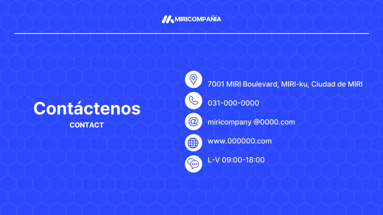 Promueva un perfil de pequeña empresa moderna en azul