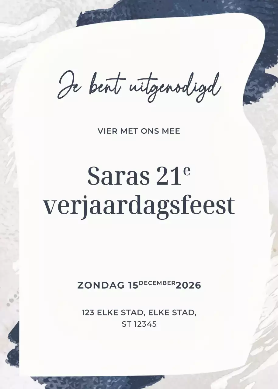 Navy elegante verjaardagsuitnodiging