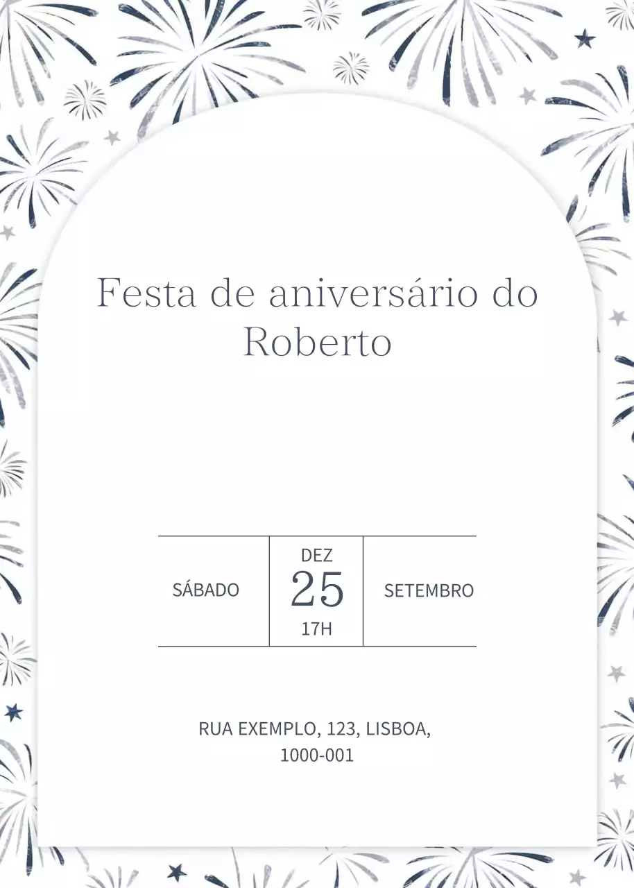 Convite de festa clássico branco
