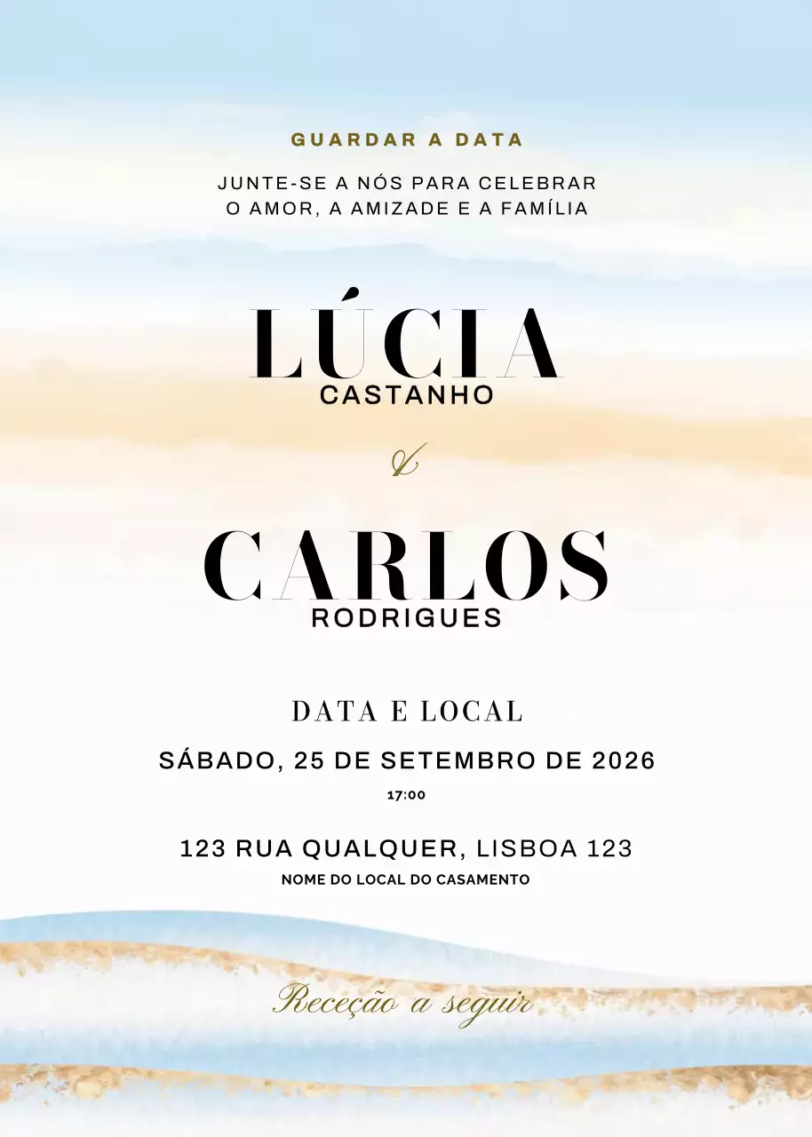 convite de casamento bege e elegante