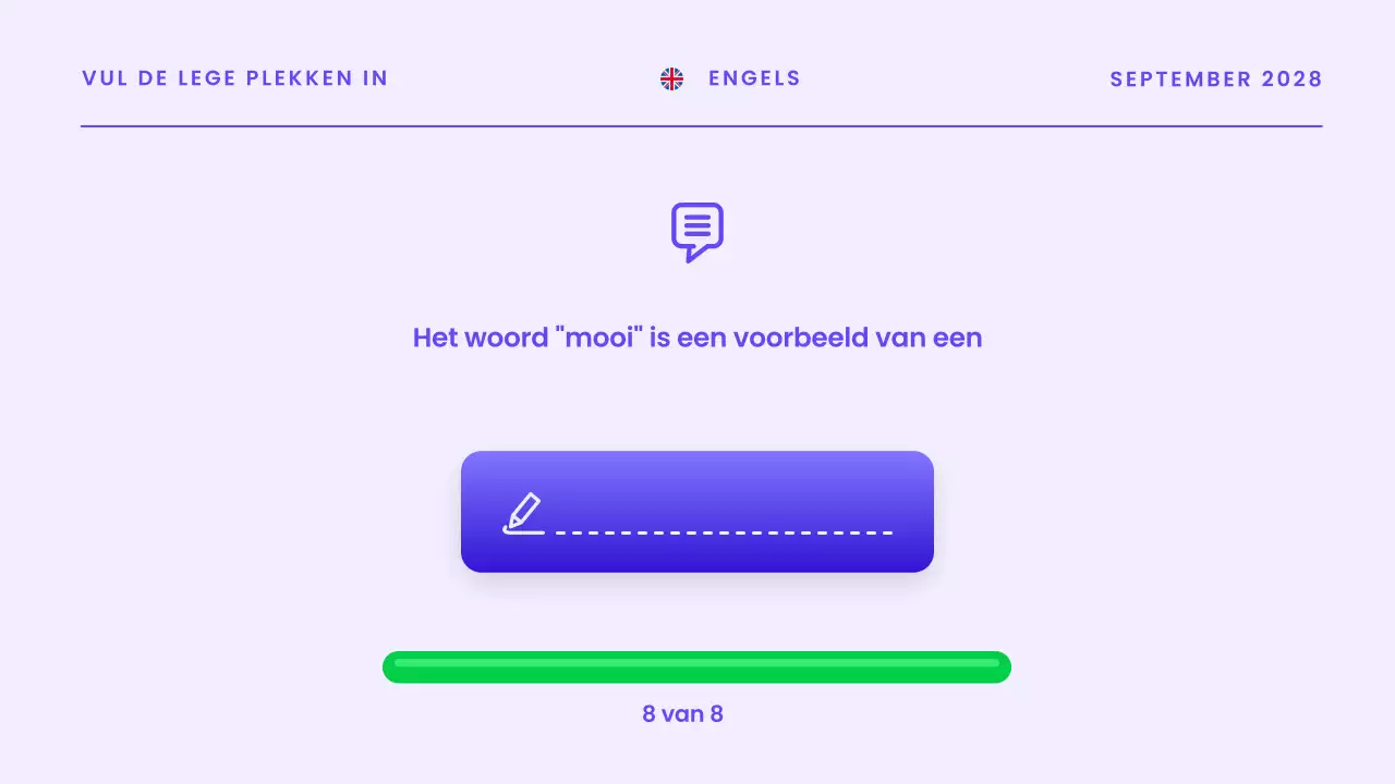 Blauwe moderne quiz aankondigingspresentatie