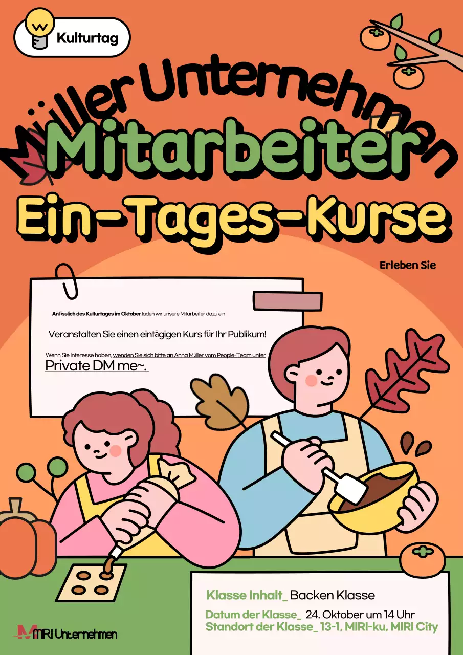 Orange gemütliches Kulturerlebnis