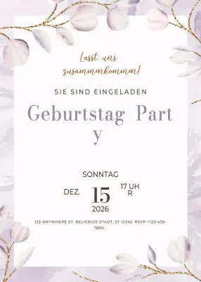 beige elegante Geburtstagseinladung