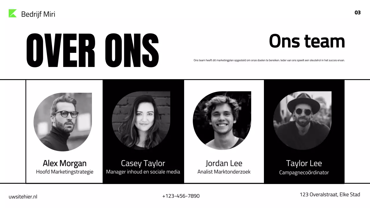 presentatie groen modern marketingplan