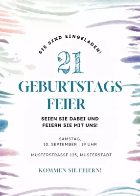 Bunte Elegante Geburtstagseinladung