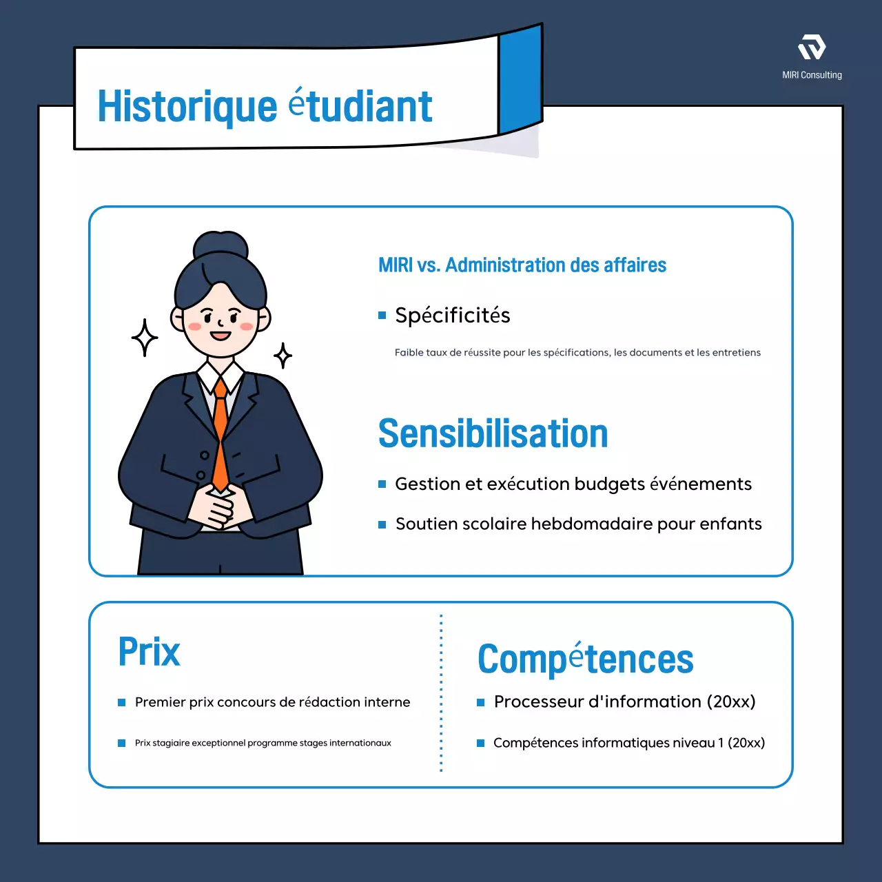 Promouvoir les revues d'emploi modernes en bleu et en orange