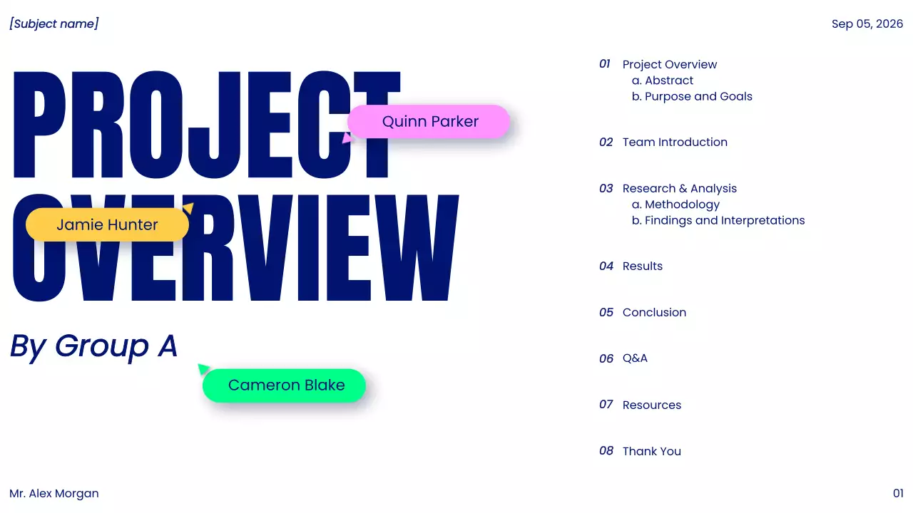 Blue Modern Project Presentation